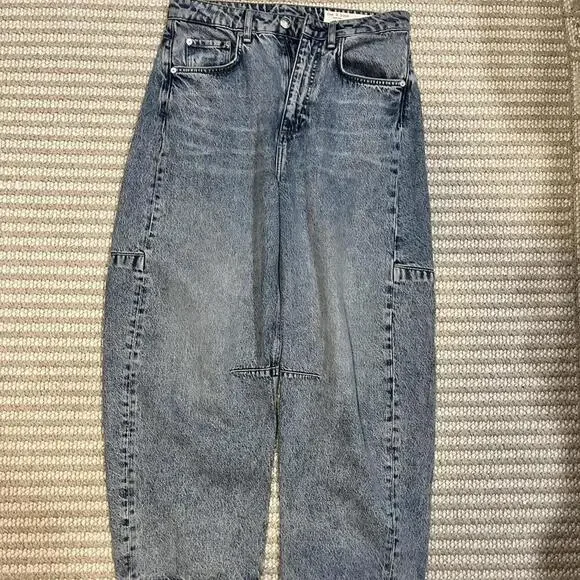 Rag & Bone High Rise Barrel Jeans in Harmony - Picture 2 of 7